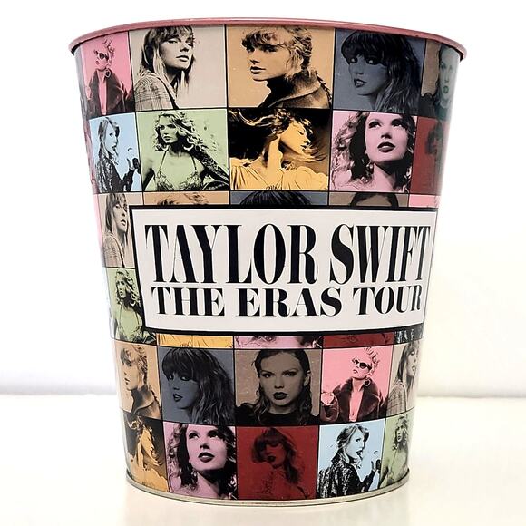 Taylor Swift The Eras Tour Metal Popcorn Bucket – Collectible Concert Souvenir - Picture 3 of 10